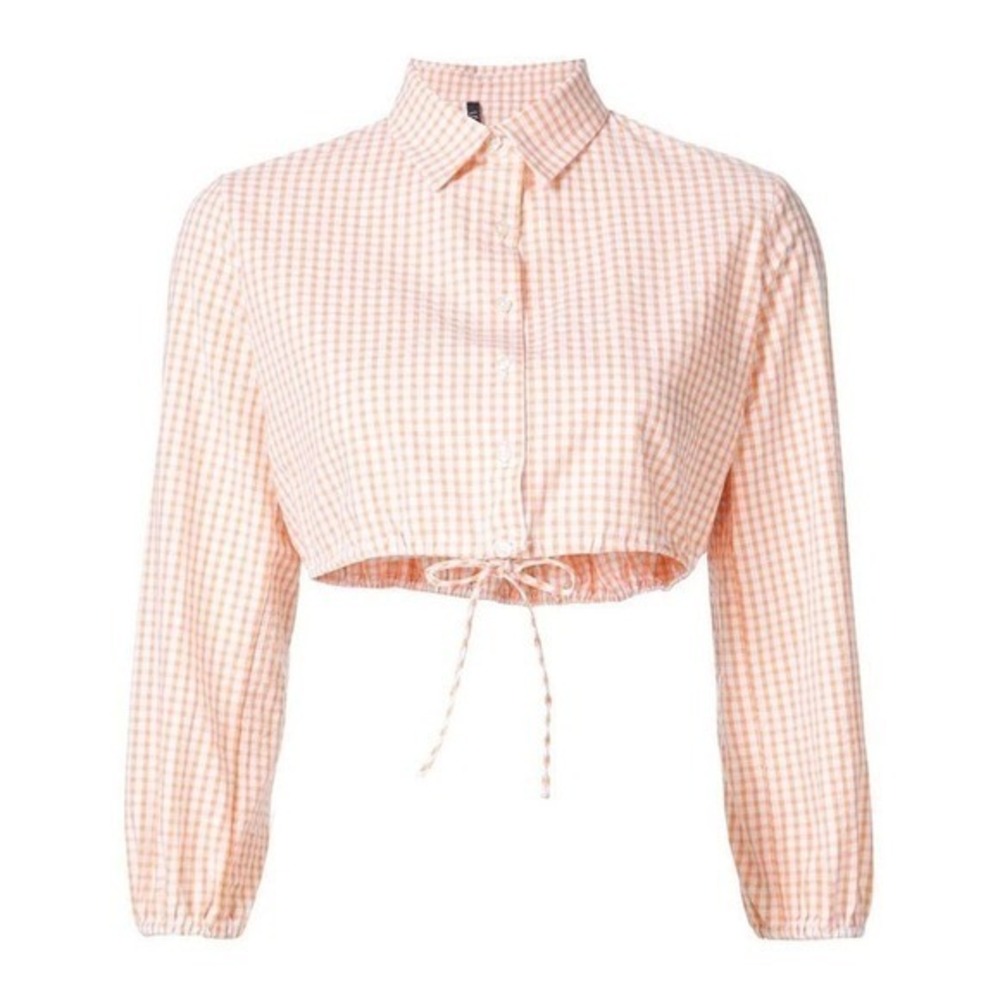 Lisa Marie Hernandez Gingham Cropped Top